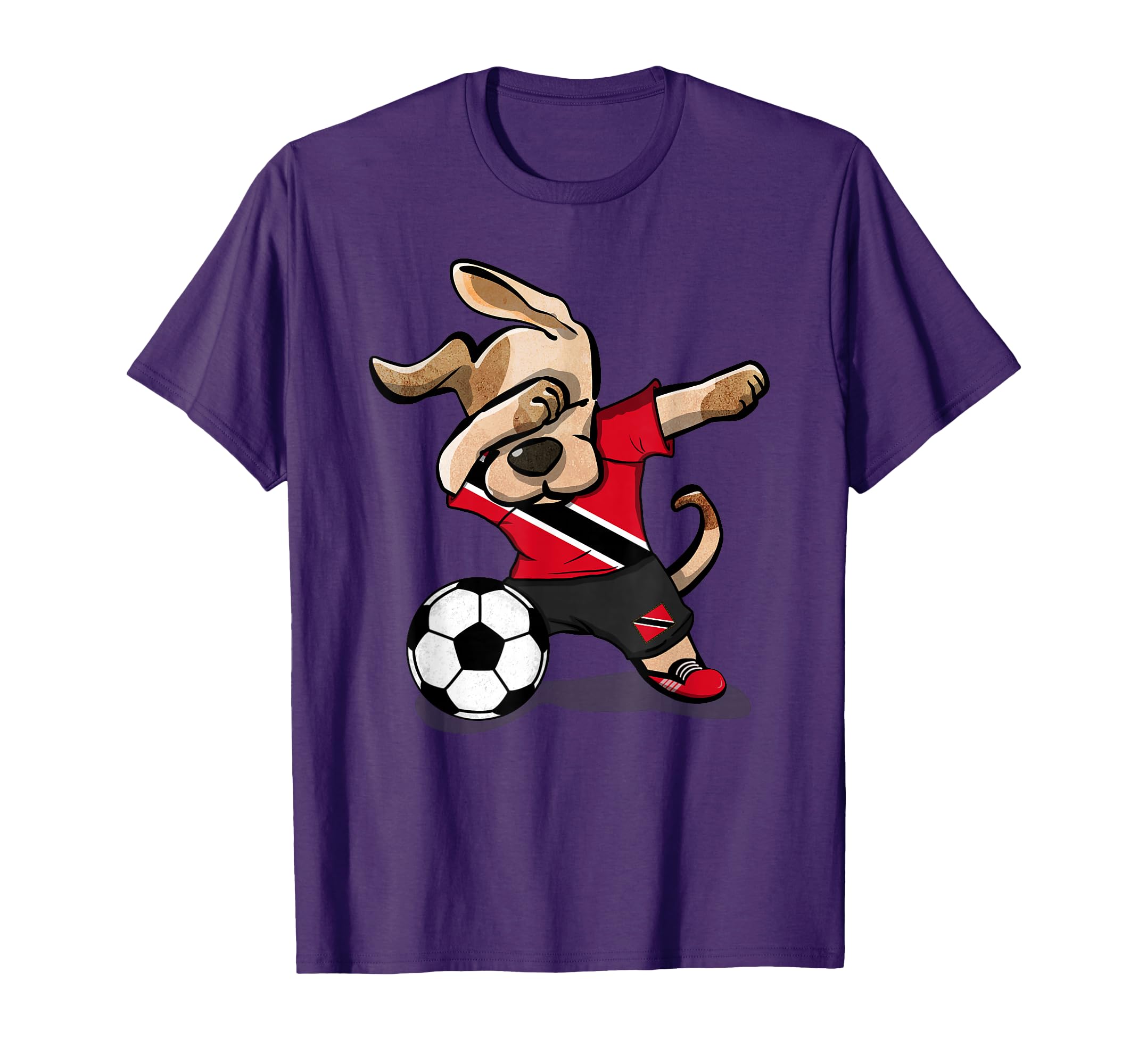 Dabbing Dog Trinidad And Tobago Soccer T-Shirt - Trendy Graphic Men Women
