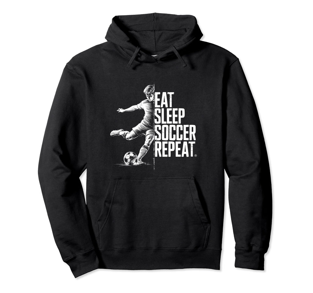 Eat Sleep Soccer Repeat Hoodie - Graphic Print Men Women