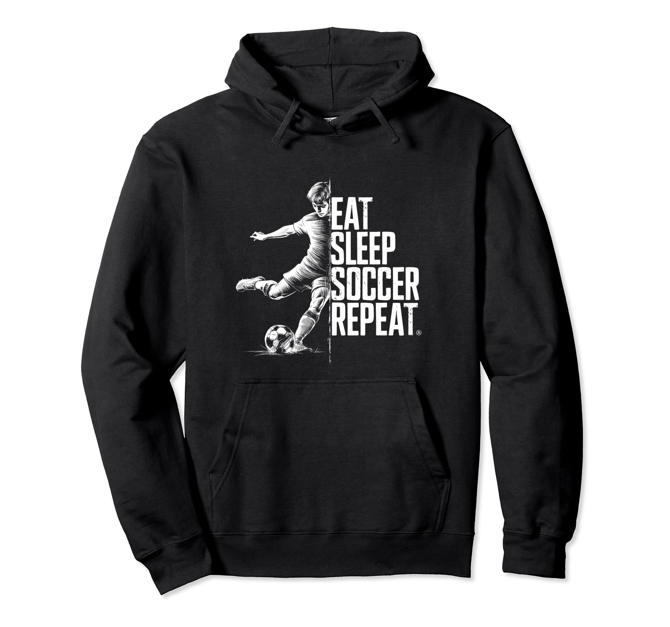 Eat Sleep Soccer Repeat Hoodie - Graphic Print Men Women