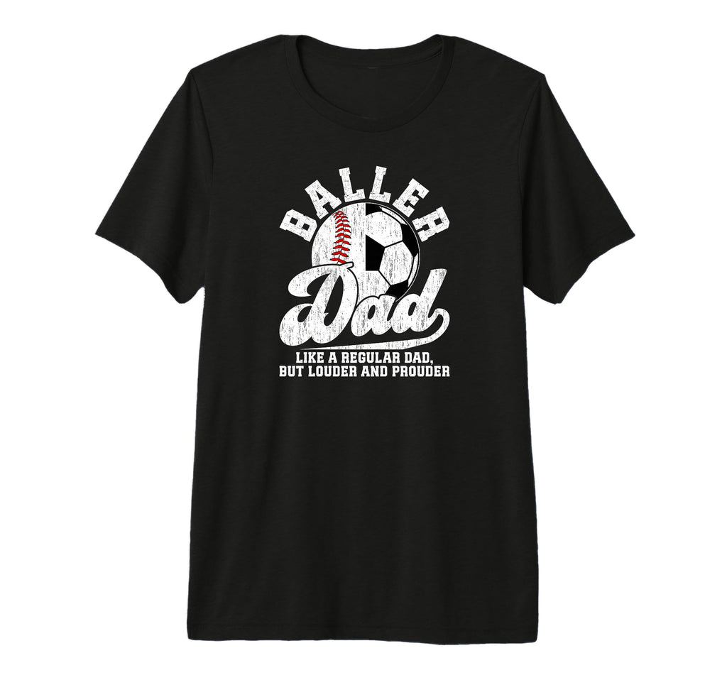 Mens Baller Dad Definition Soccer T-Shirt - Aesthetic Graphic for Adults