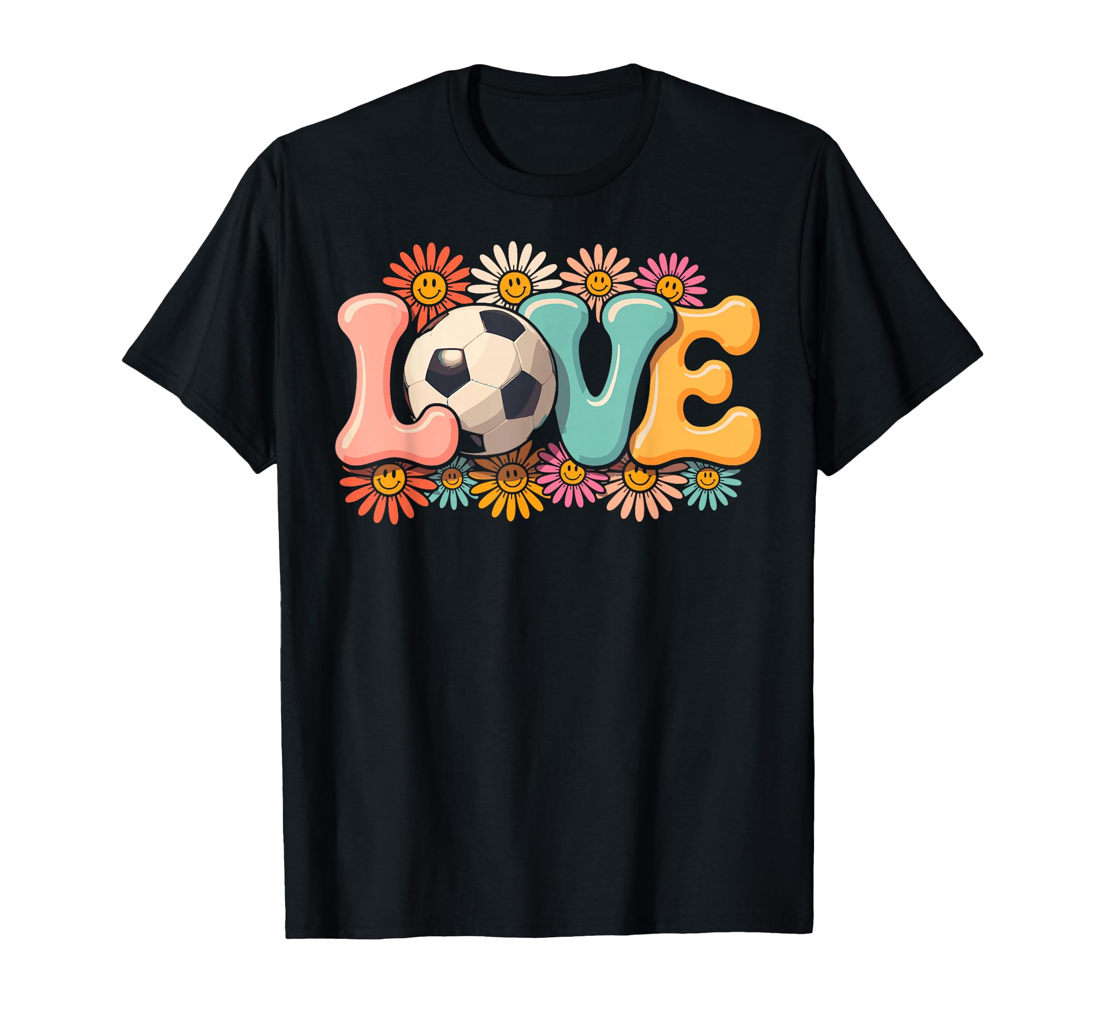 Groovy Love Soccer Goalie Player T-Shirt - Aesthetic Graphic for Adults