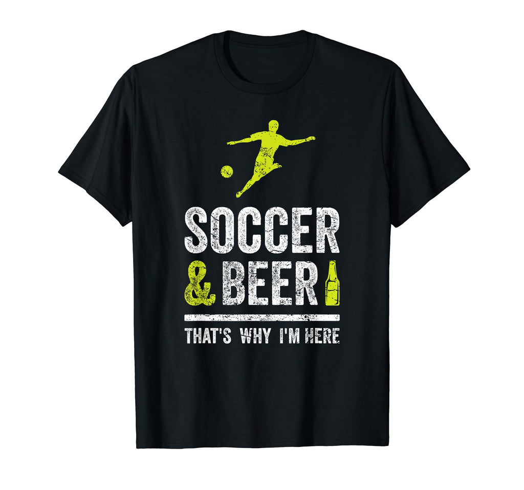 Soccer Beer Football Distressed T-Shirt - Casual Everyday Wear Men Women