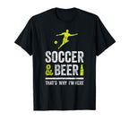Soccer Beer Football Distressed T-Shirt - Casual Everyday Wear Men Women