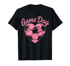 Womens Soccer Game Day Ladies Heart Soccer T-Shirt - Novelty Apparel Unisex