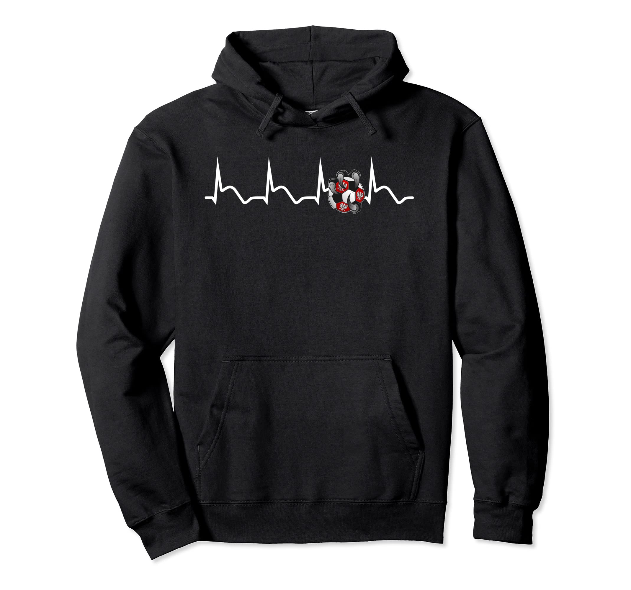 Polish Soccer Team Heart Rhythm Polish Hoodie - Fun Novelty Design Unisex
