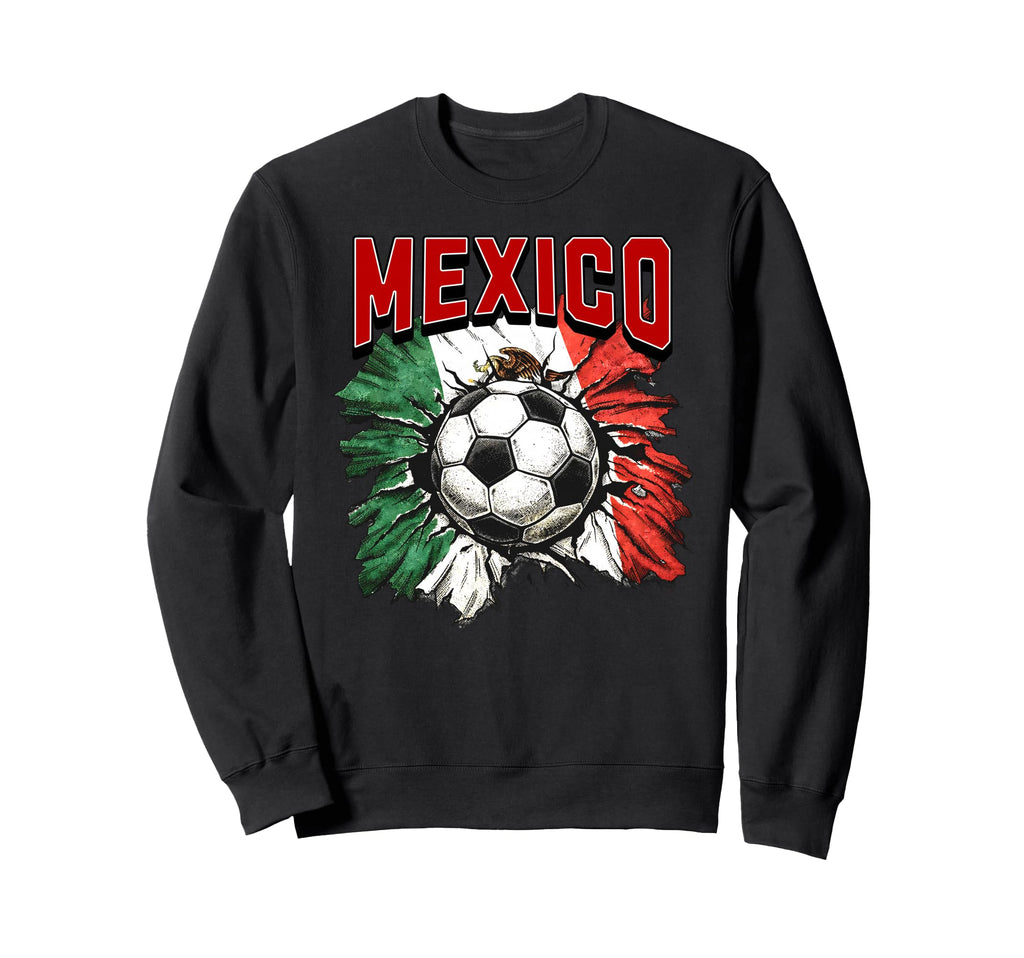 Mexican Flag Soccer Mexico Sweatshirt - Casual Everyday Wear Men Women