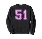 51 Number Fifty One Sports Varsity Sweatshirt - Trendy Graphic for Adults