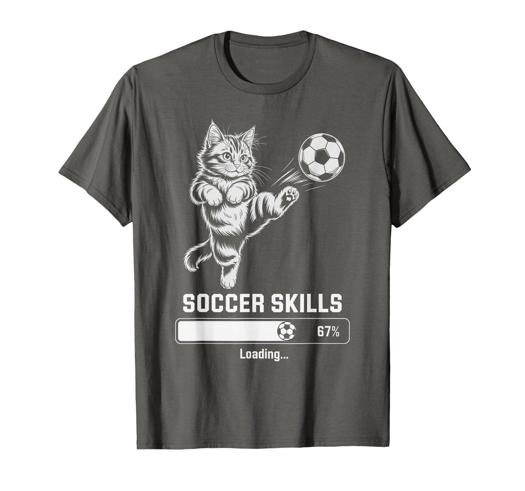 Funny Cat Soccer Skills Loading Kitty T-Shirt - Fun Novelty Design Unisex