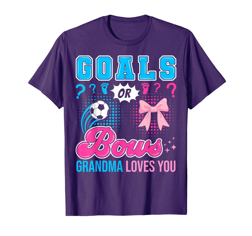 Goals Or Bows Grandma Loves You T-Shirt - Casual Everyday Wear Men Women