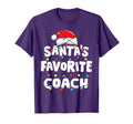 Coach Santas Favorite Funny Gift T-Shirt - Casual Everyday Wear Unisex