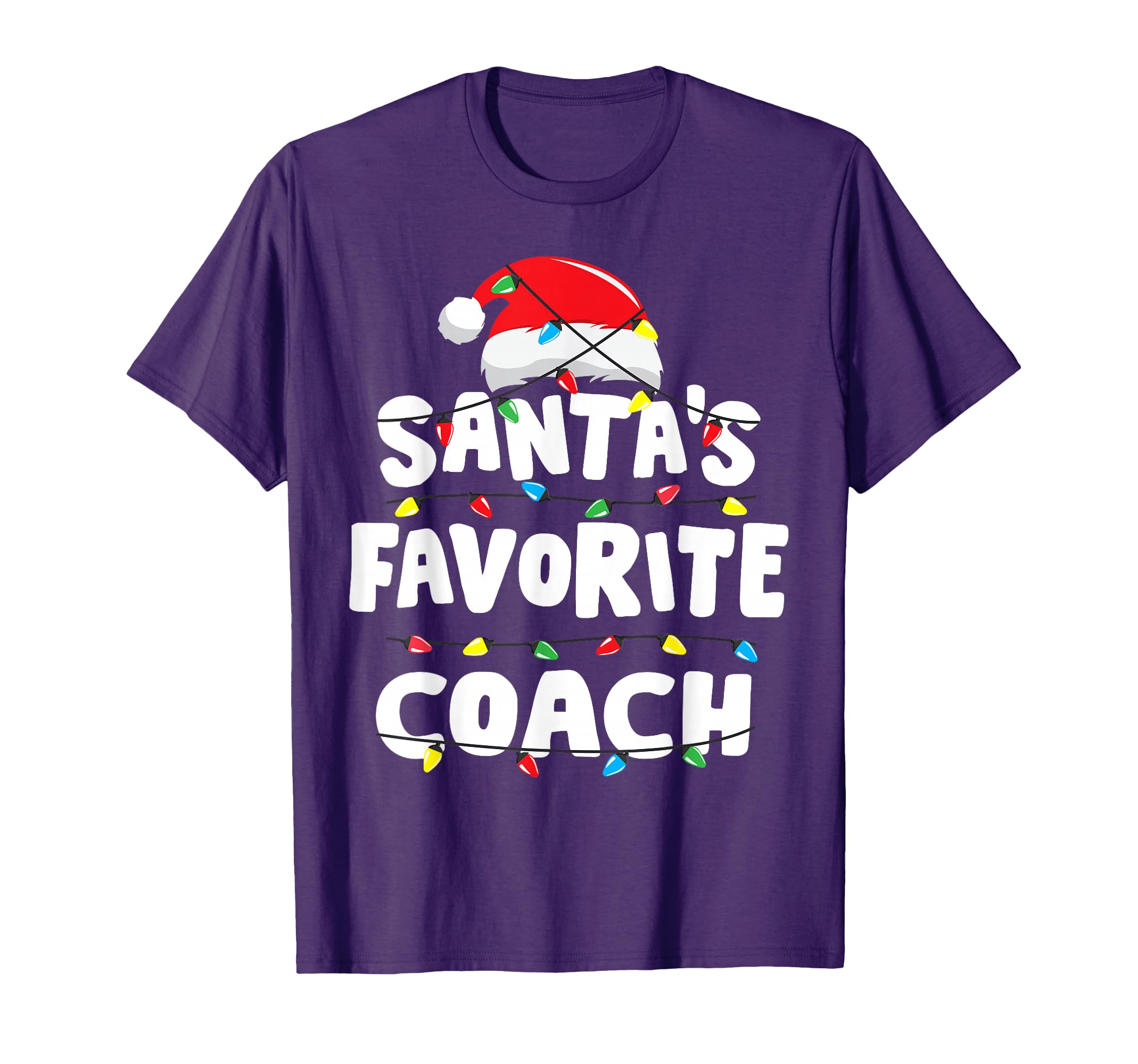 Coach Santas Favorite Funny Gift T-Shirt - Casual Everyday Wear Unisex