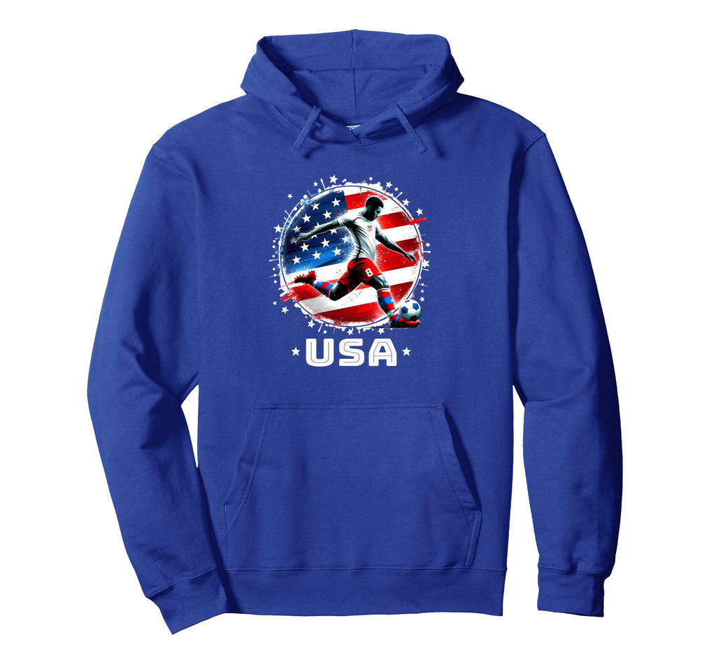 American Flag Soccer Mom Soccer Hoodie - Graphic Print Unisex