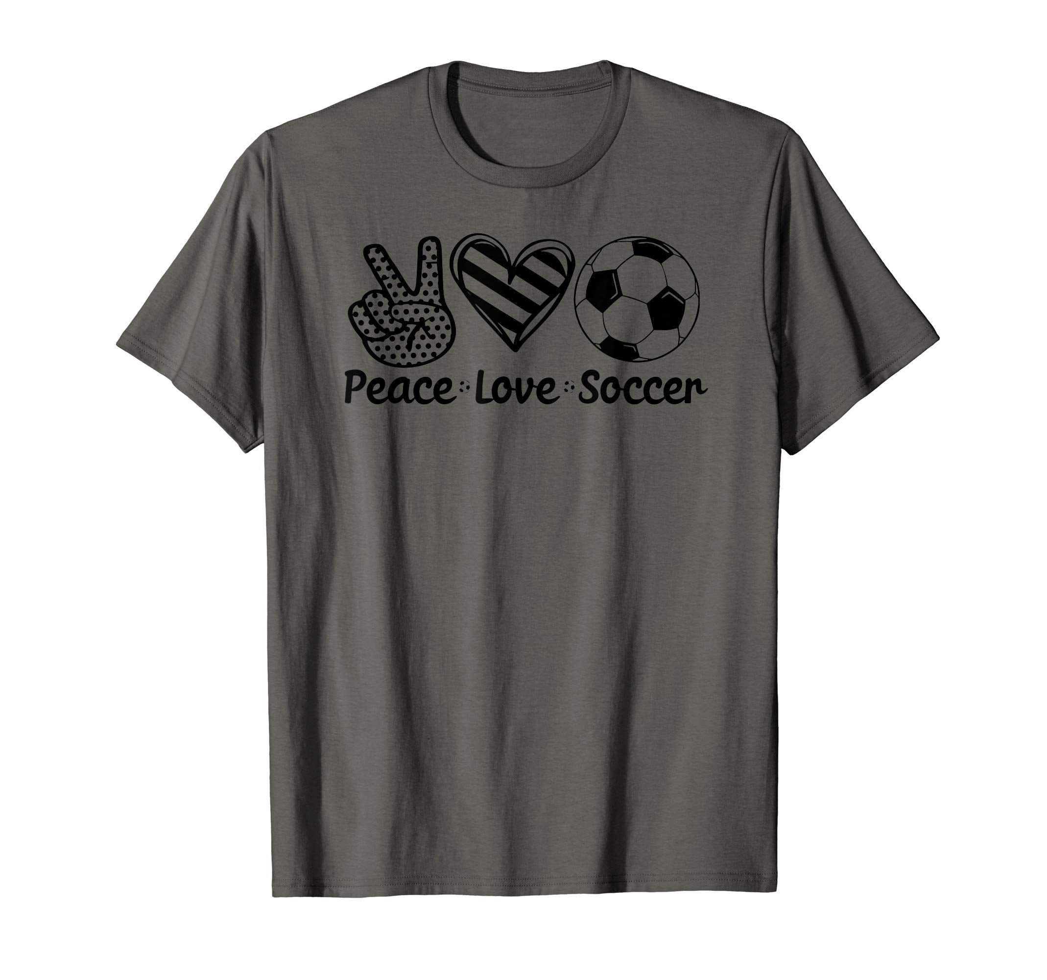 Peace Love Soccer T-Shirt - Novelty Apparel Unisex