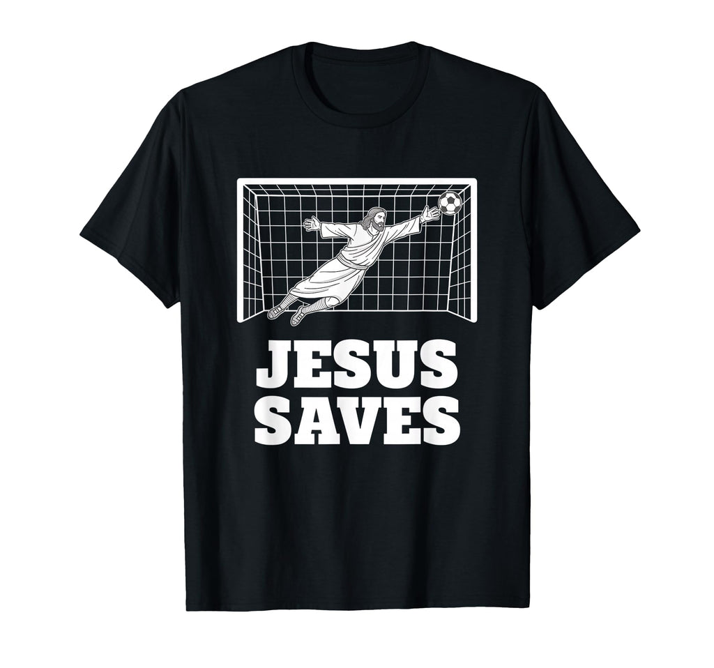 Christian Jesus Saves Soccer T-Shirt - Aesthetic Graphic Men Women