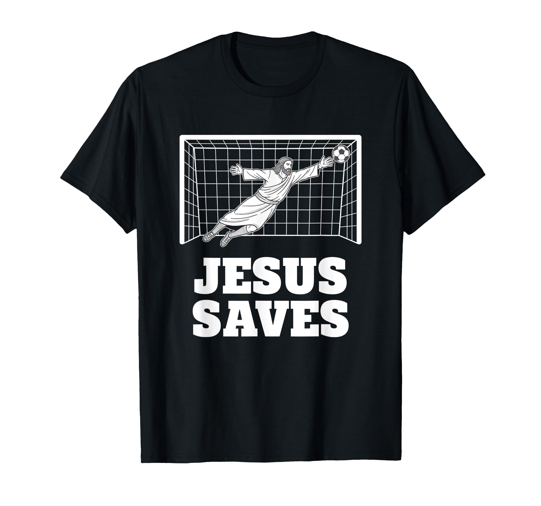 Christian Jesus Saves Soccer T-Shirt - Aesthetic Graphic Men Women