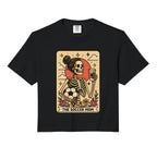 Funny Soccer Mom Tarot Card Skeleton Hoodie - Minimalist Print Unisex