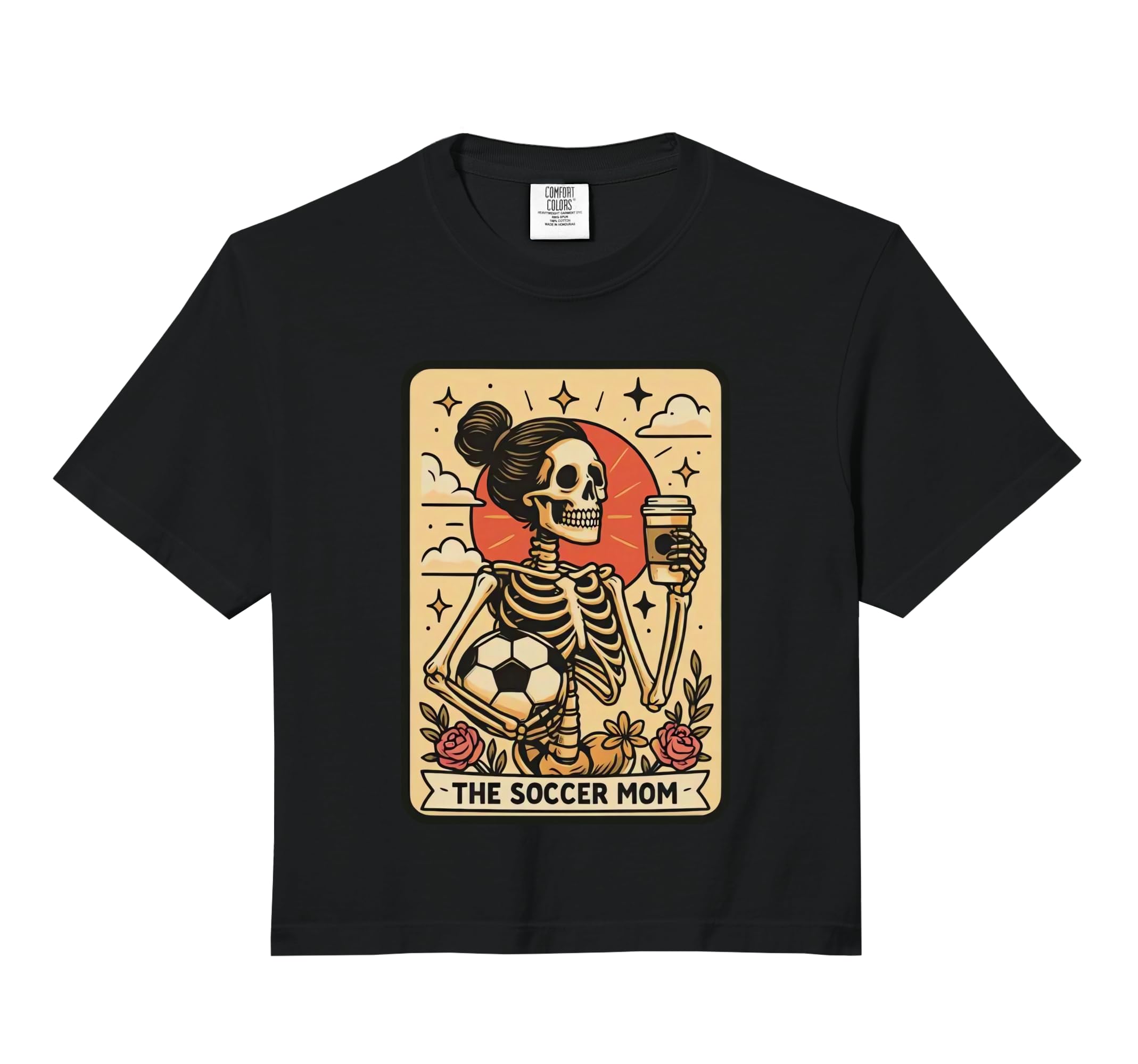 Funny Soccer Mom Tarot Card Skeleton Hoodie - Minimalist Print Unisex