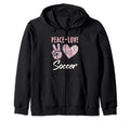Peace Love Soccer Gifts And Hoodie - Fun Novelty Design for Adults