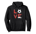 Love Soccer Heart Valentine Sports Fan Hoodie - Custom Art Print Men Women