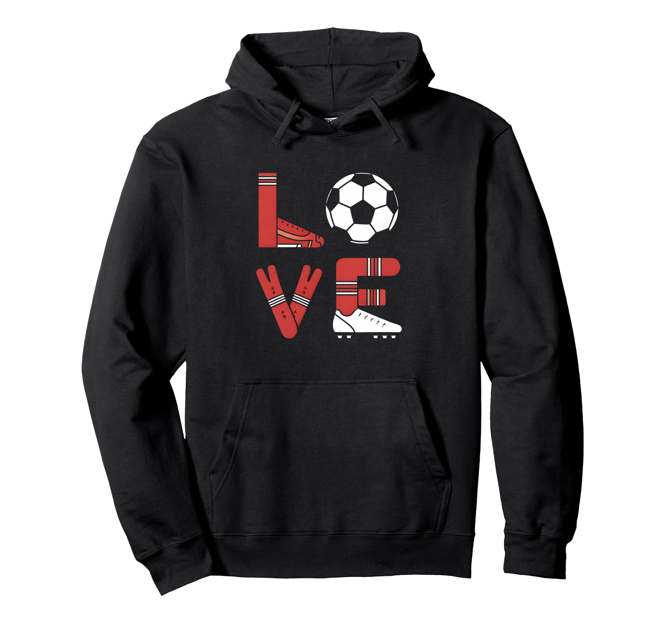 Love Soccer Heart Valentine Sports Fan Hoodie - Custom Art Print Men Women