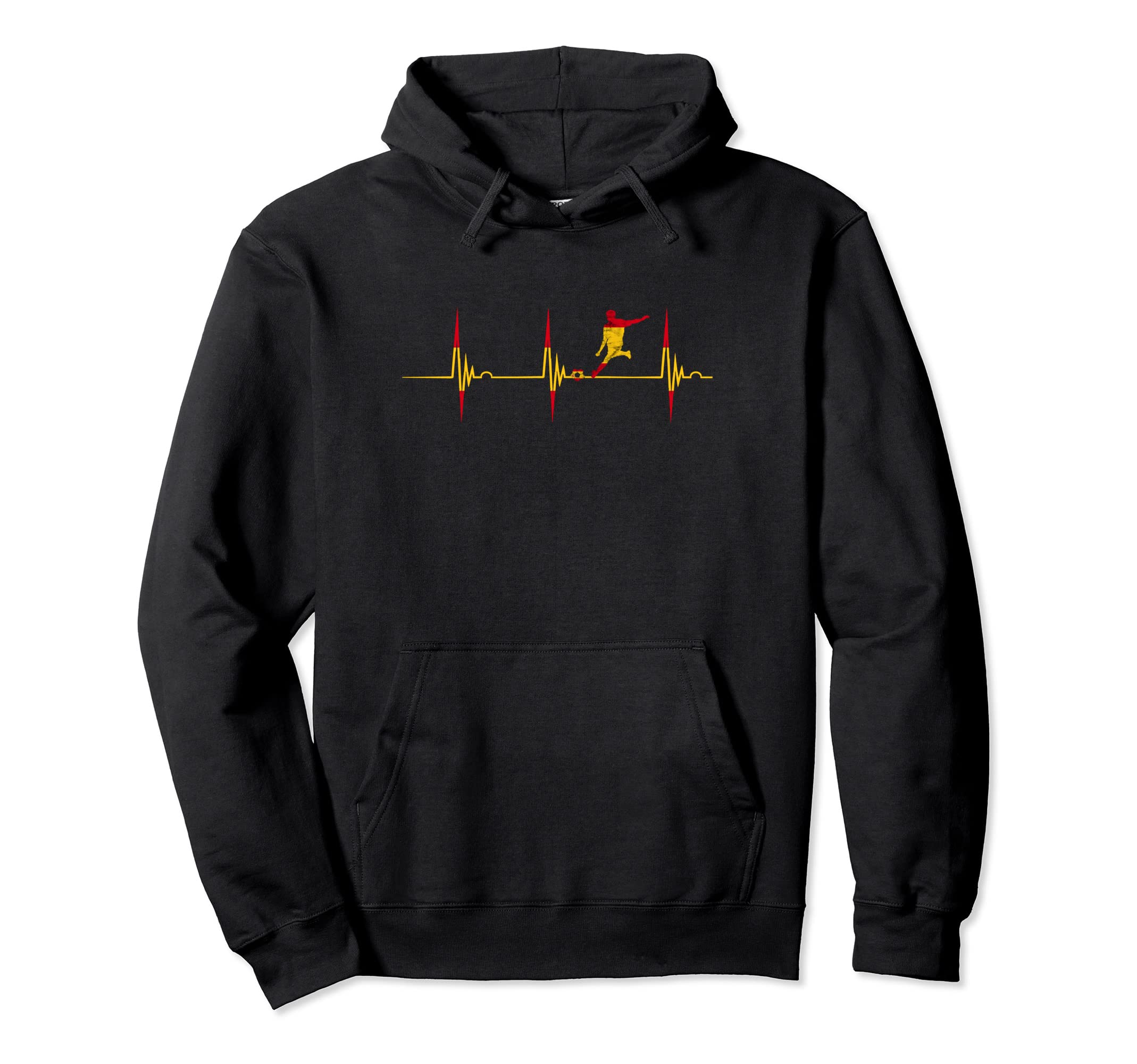 Spain Heartbeat Ekg Pulse Spanish Soccer Hoodie - Graphic Print Men Women