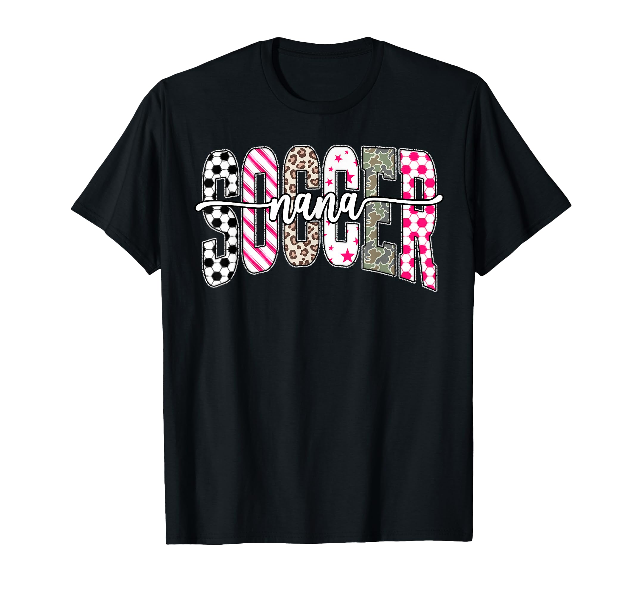 Soccer Nana Game Day Stripes Leopard T-Shirt - Streetwear Style Men Women