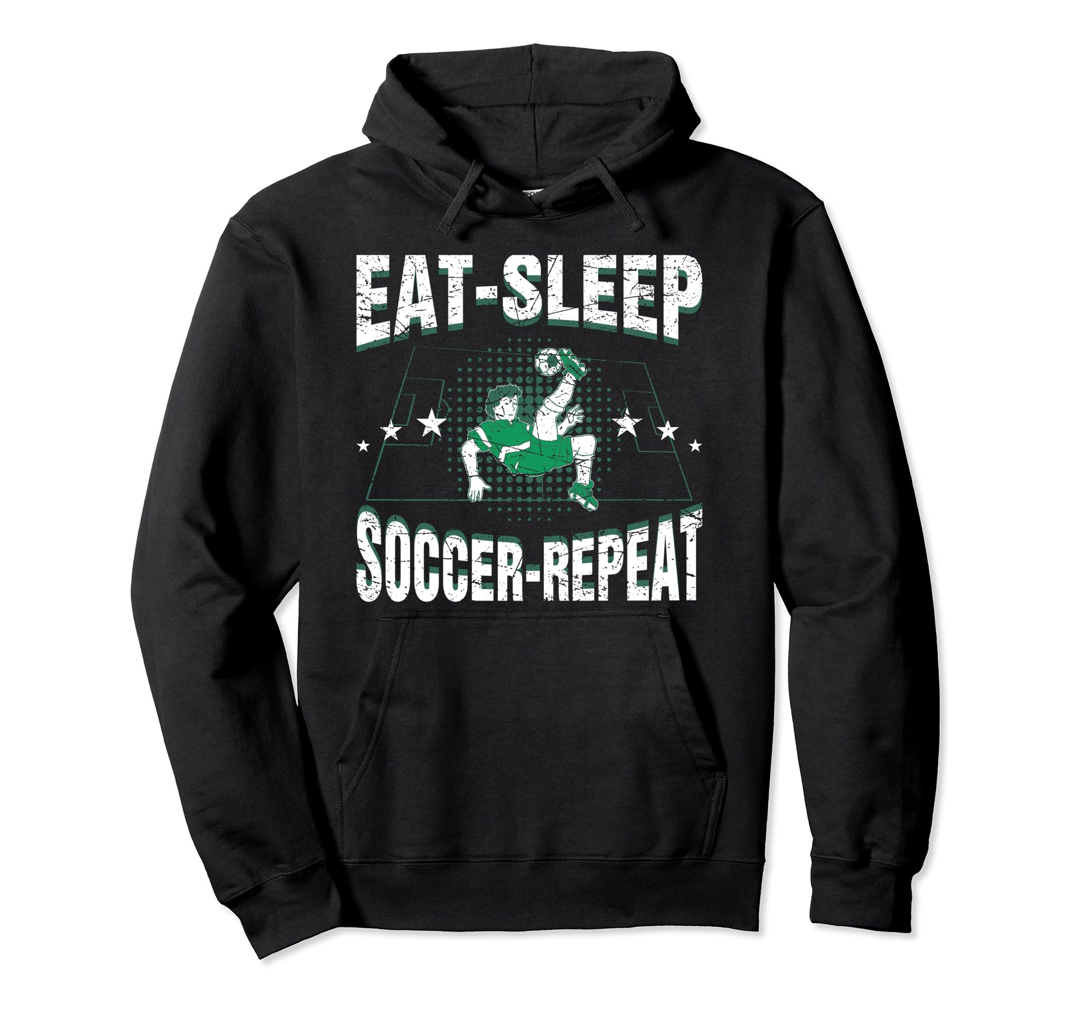 Eat Sleep Soccer Repeat Funny Soccer Hoodie - Casual Everyday Wear Unisex
