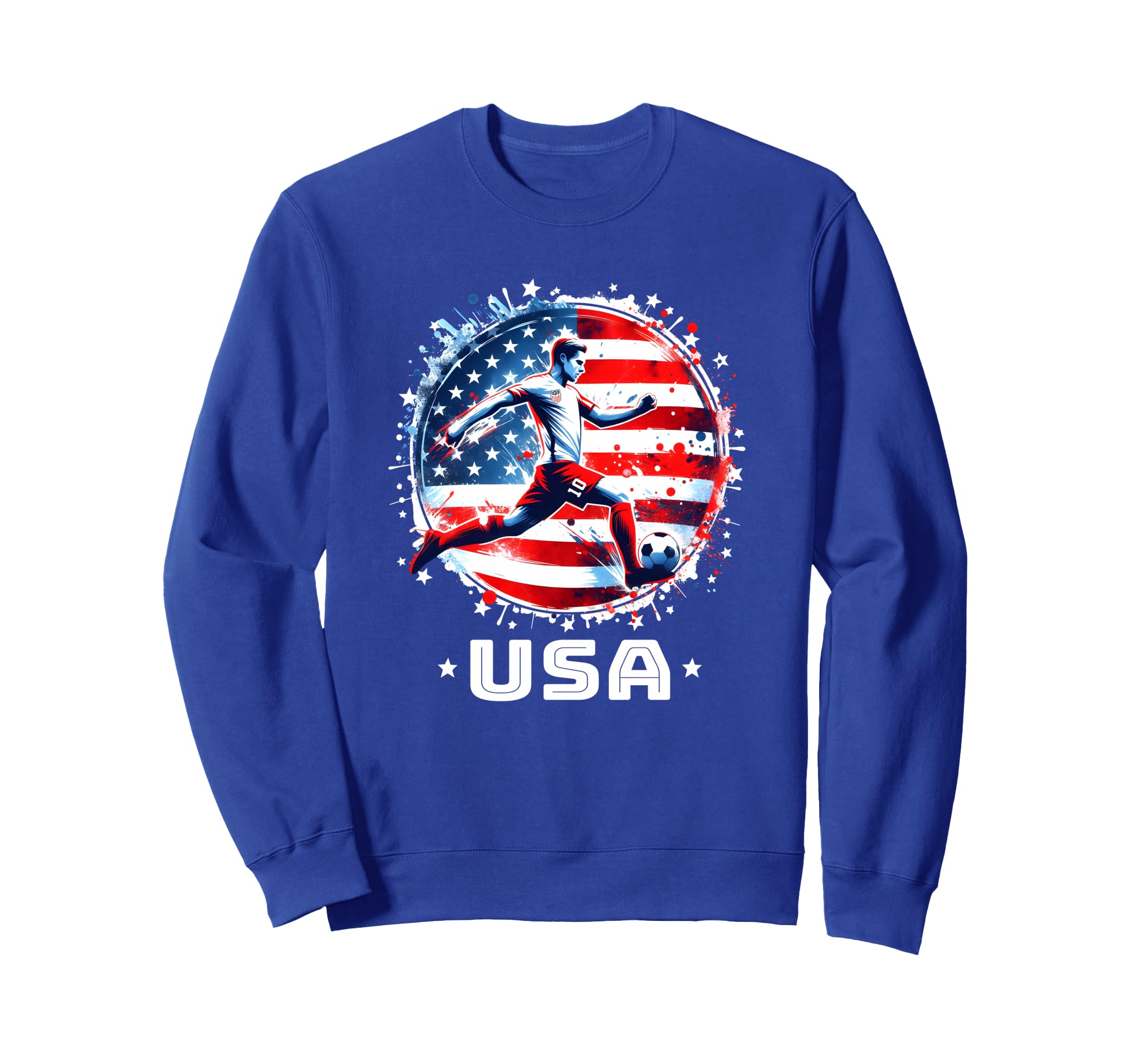 American Flag Soccer Player Teen Sweatshirt - Trendy Graphic for Adults