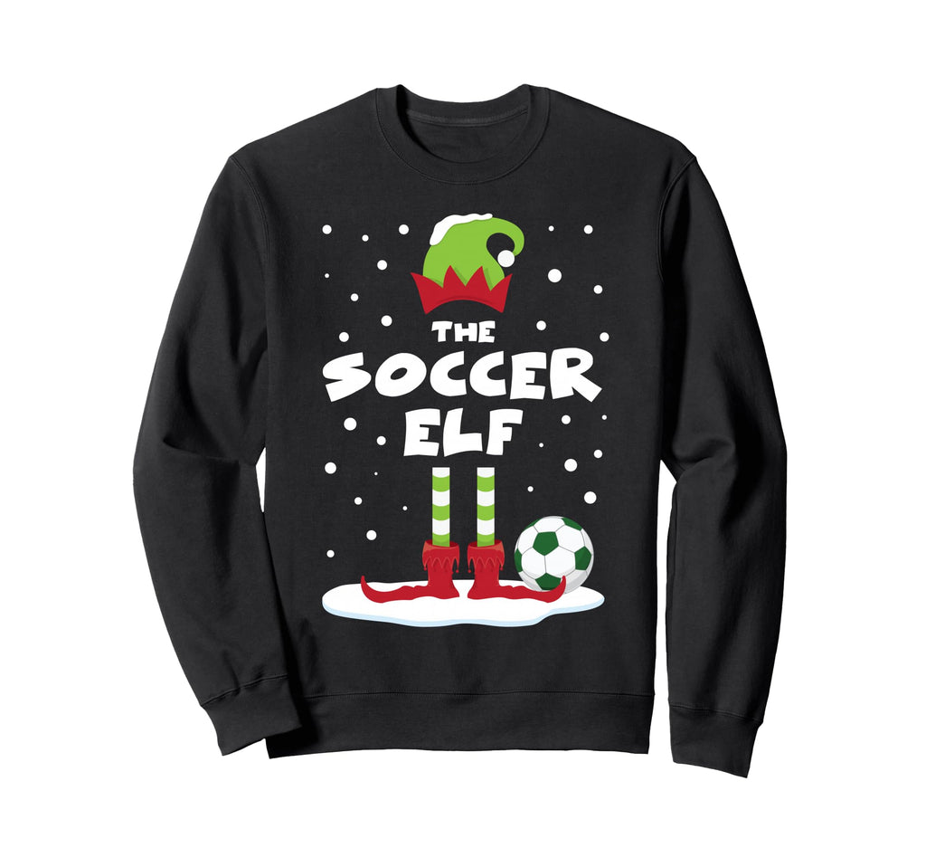 Snowy Soccer Elf Matching Family Costume Sweatshirt - Graphic Print Unisex