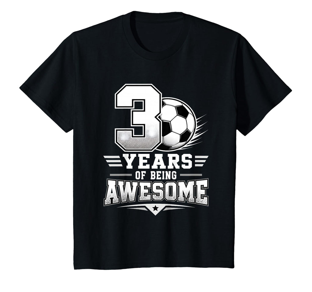 3Rd Birthday Soccer 3 Years Being T-Shirt - Minimalist Print Unisex
