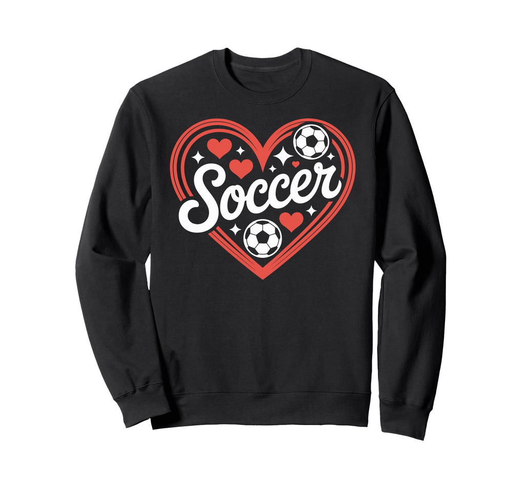 Soccer Player Heart Sweatshirt - Trendy Graphic for Adults