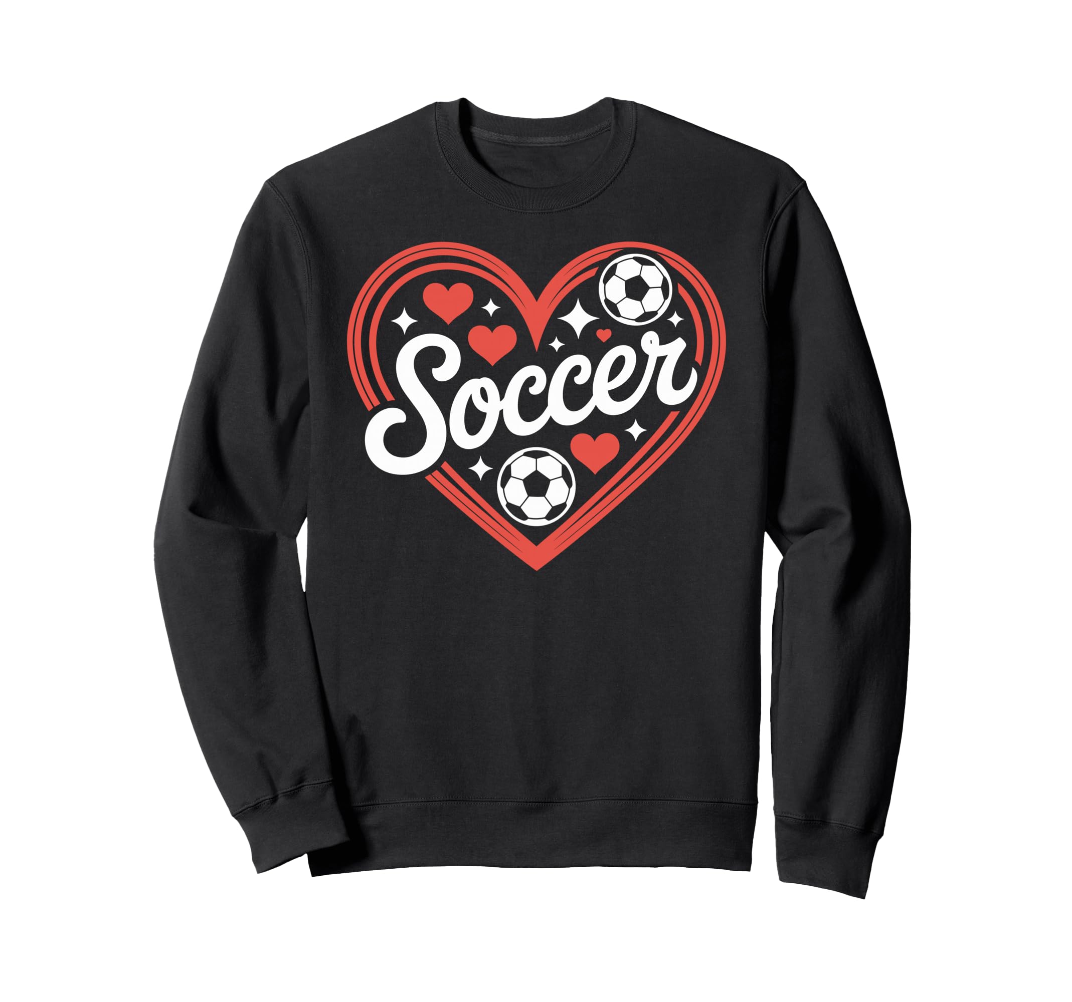 Soccer Player Heart Sweatshirt - Trendy Graphic for Adults