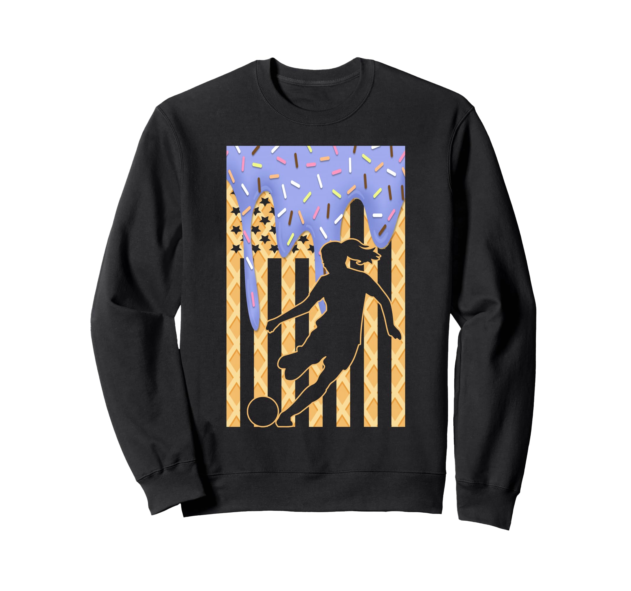 Soccer Drip Dripping Ice Cream Sweatshirt - Minimalist Print for Adults