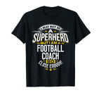 Football Coach Gift Superhero T-Shirt - Minimalist Print for Adults