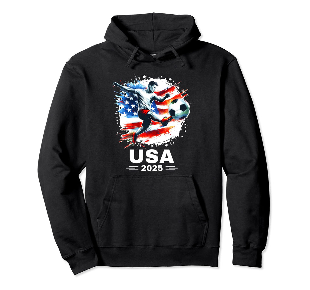 American Flag Soccer Soccer 2025 Hoodie - Casual Everyday Wear Men Women