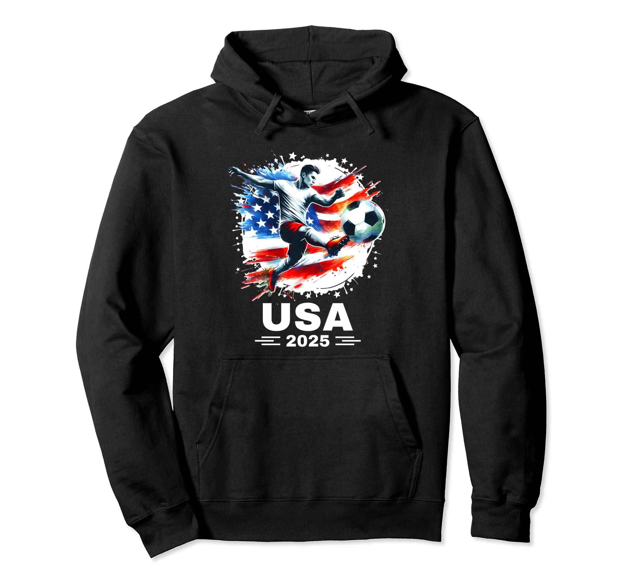 American Flag Soccer Soccer 2025 Hoodie - Casual Everyday Wear Men Women