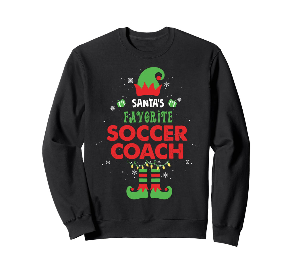 Santas Favorite Soccer Coach Sweatshirt - Fun Novelty Design Men Women
