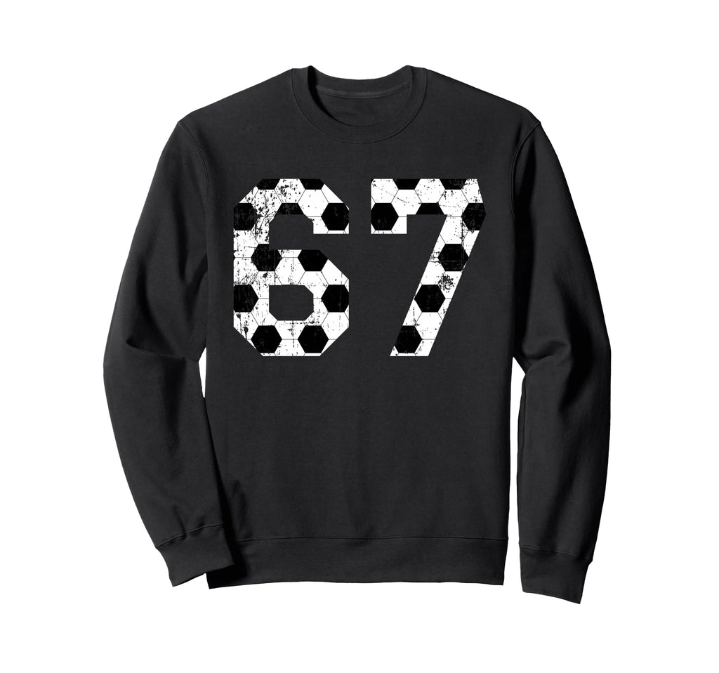 Soccer 67 Jersey Number Sweatshirt - Custom Art Print for Adults