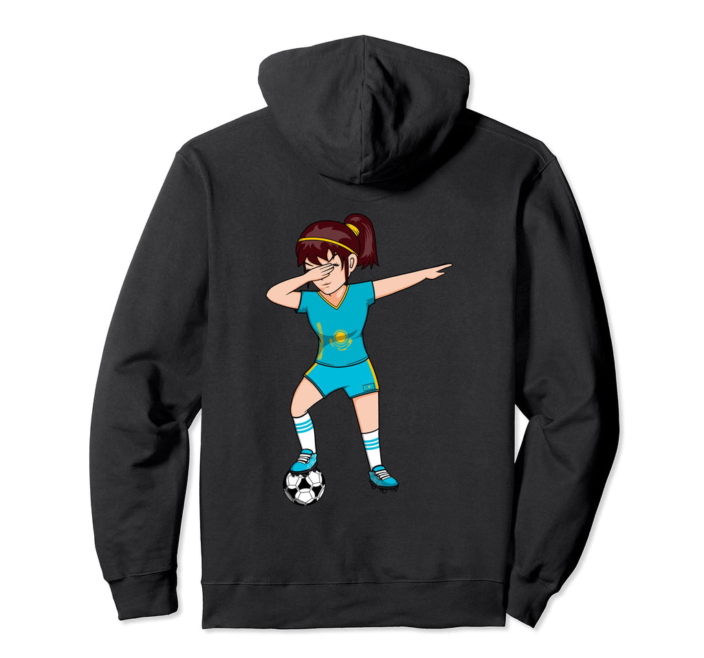 Dabbing Soccer Kazakhstan Jersey Hoodie - Fun Novelty Design Unisex