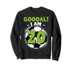 20 Year Old Birthday Soccer Themed Sweatshirt - Custom Art Print Men Women