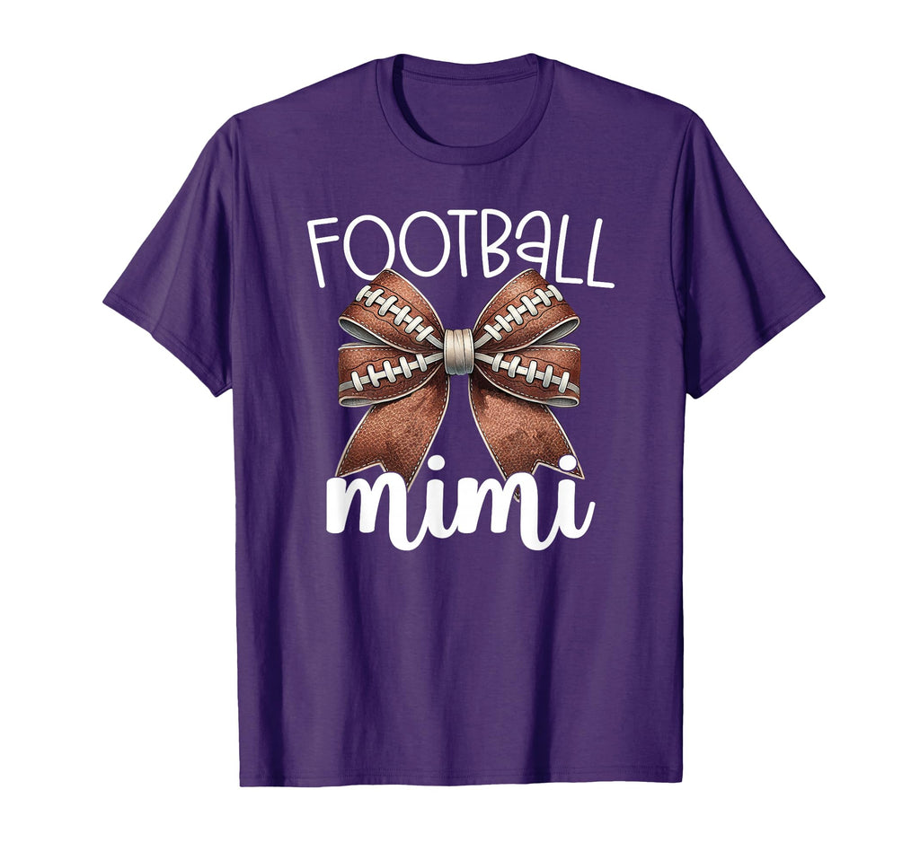 Football Mimi Football Coquette Bow T-Shirt - Trendy Graphic Unisex