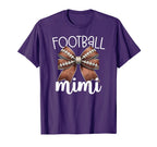 Football Mimi Football Coquette Bow T-Shirt - Trendy Graphic Unisex