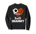 Ball Grammy Heart Funny Soccer Sweatshirt - Fun Novelty Design for Adults