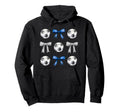Soccer Balls Bows Soccer Player Blue Gray Hoodie - Minimalist Print Unisex