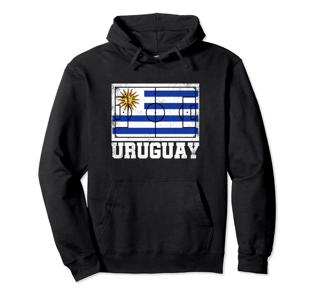 Uruguay Soccer Field Country Flag Hoodie - Fun Novelty Design Men Women