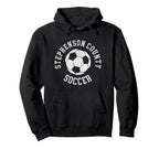 Stephenson County Soccer Distressed 90S Hoodie - Unique Graphic Unisex