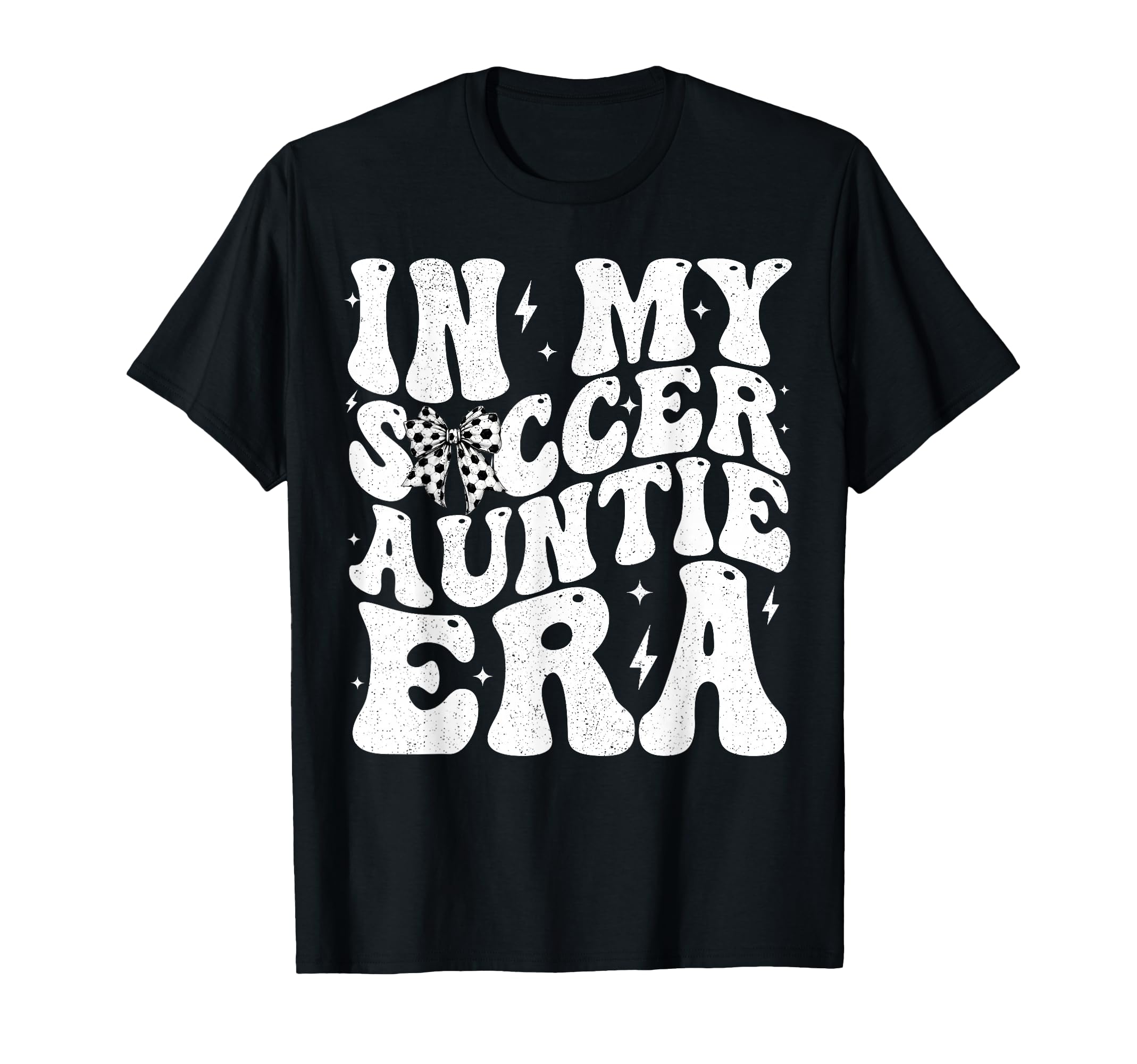 Soccer Auntie Funny Coquette Bow Soccer T-Shirt - Graphic Print for Adults