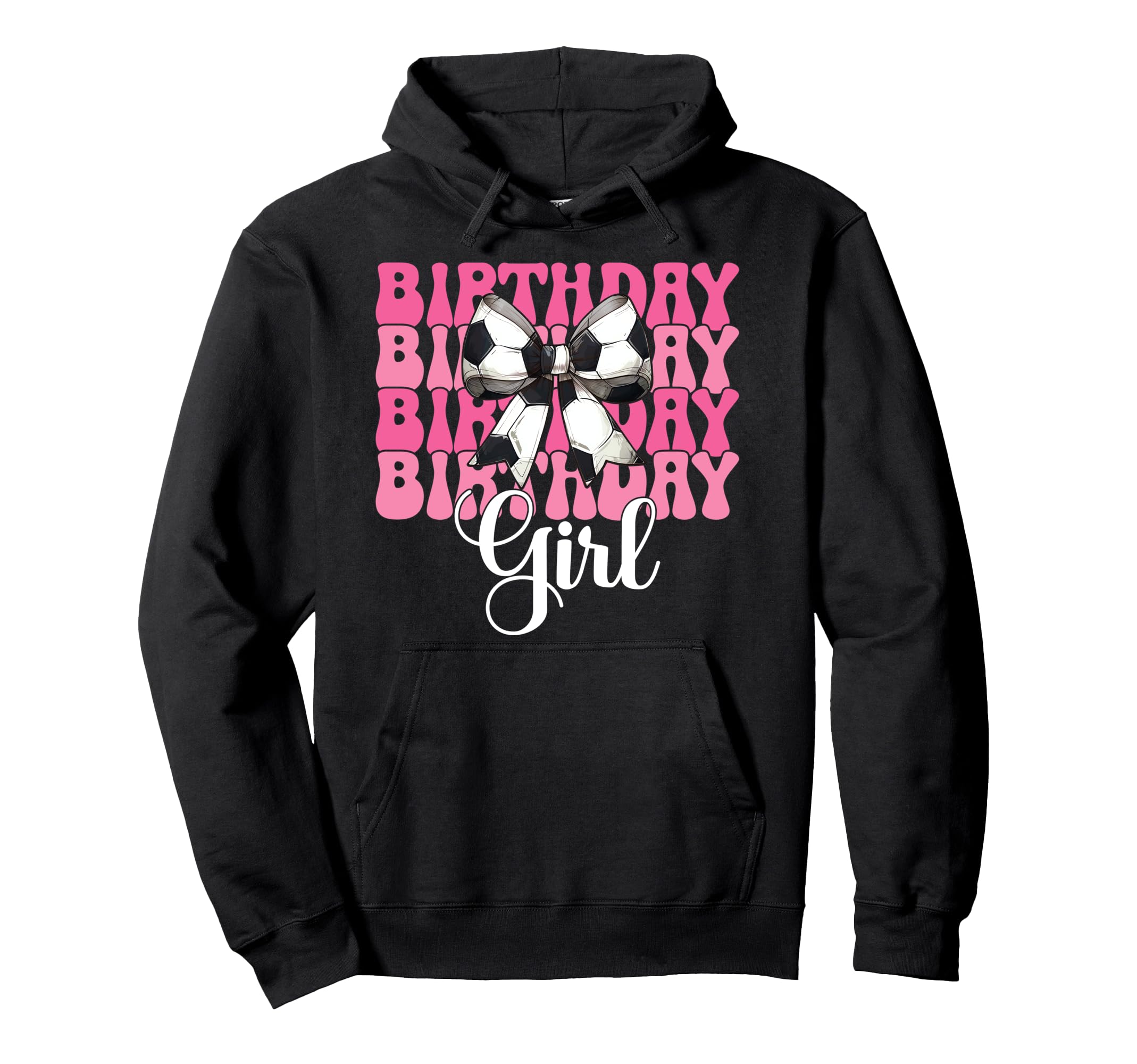 Birthday Soccer Coquette Bow Hoodie - Trendy Graphic Unisex
