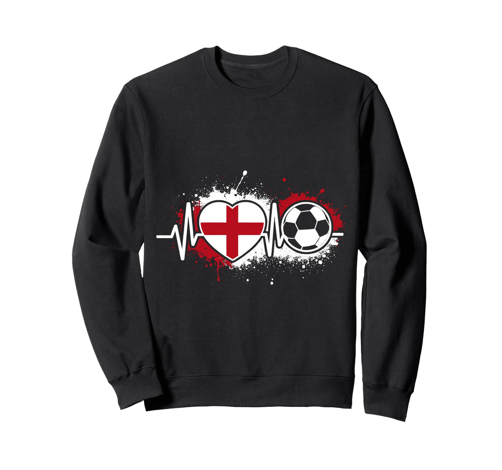 Heartbeat England Soccer Flag Sweatshirt - Fun Novelty Design Men Women