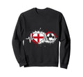 Heartbeat England Soccer Flag Sweatshirt - Fun Novelty Design Men Women
